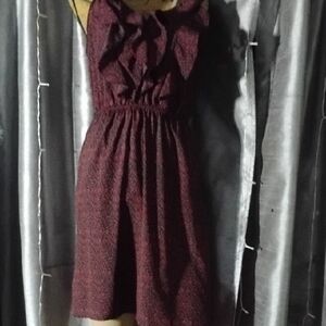 Mossimo Supply Co. Burgundy Ruffle Mini Dress
